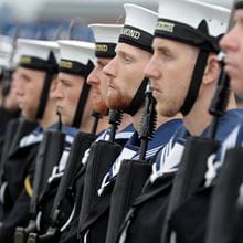 Royal Navy sailors on parade