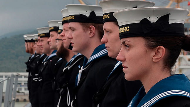 Royal Navy Reserves in uniform. 