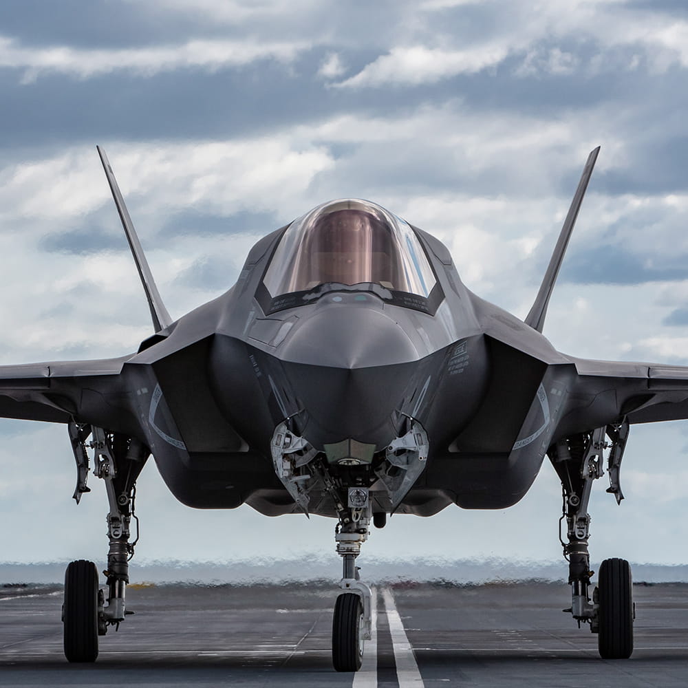 The front of the Royal Navy's F-35 Lightning jet