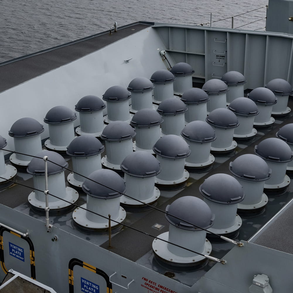 View on the deck of the HMS Lancaster