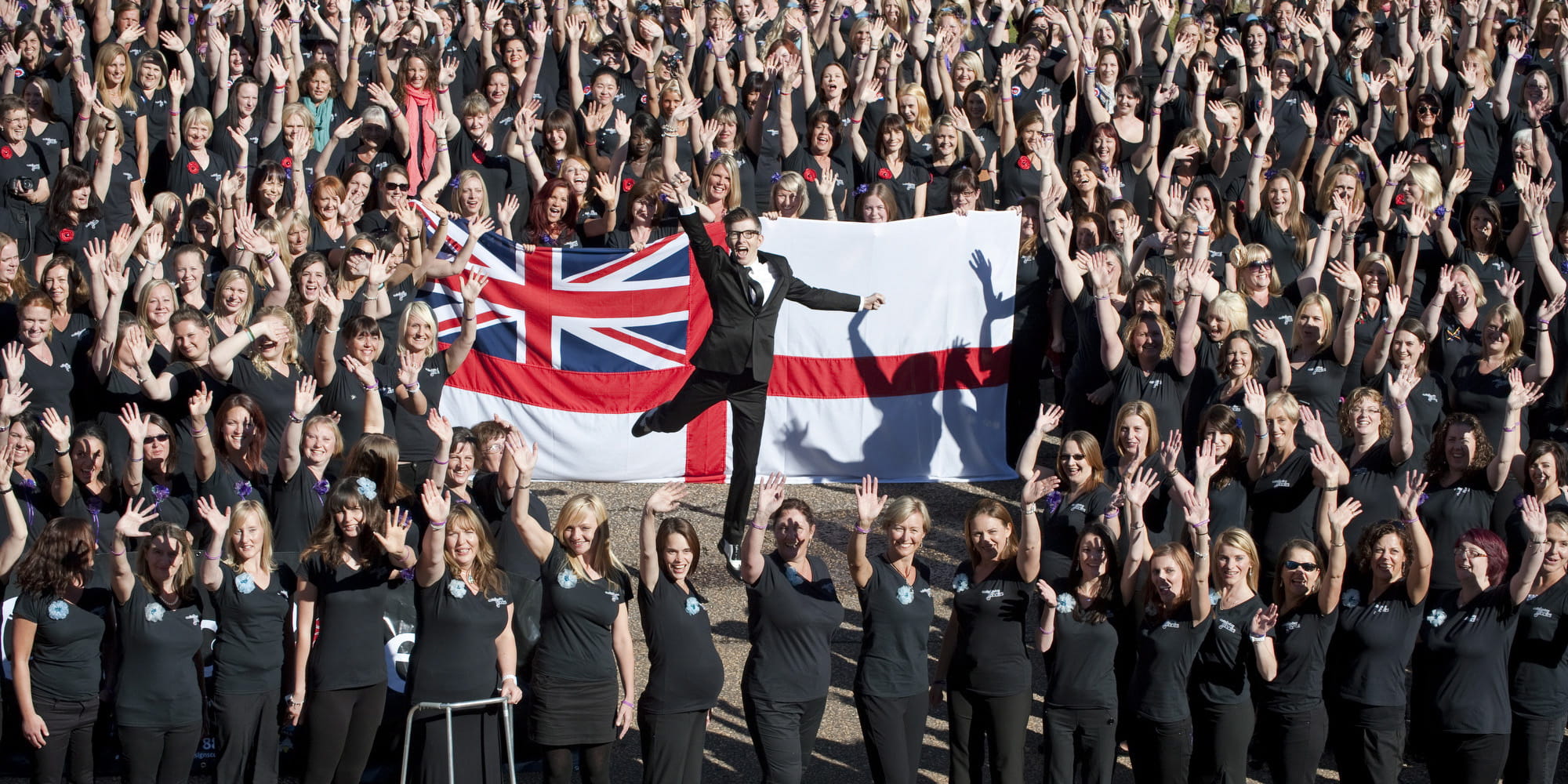 Gareth Malone surrounded by over 600 members of the military wives choir