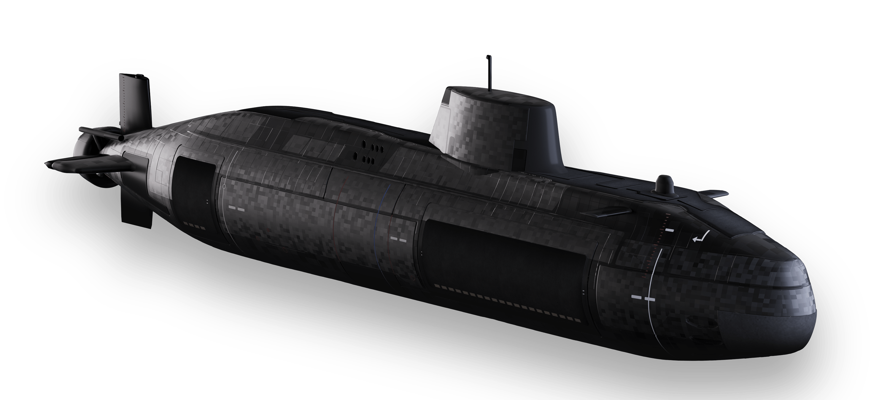 3D visualisation of Astute Class submarine