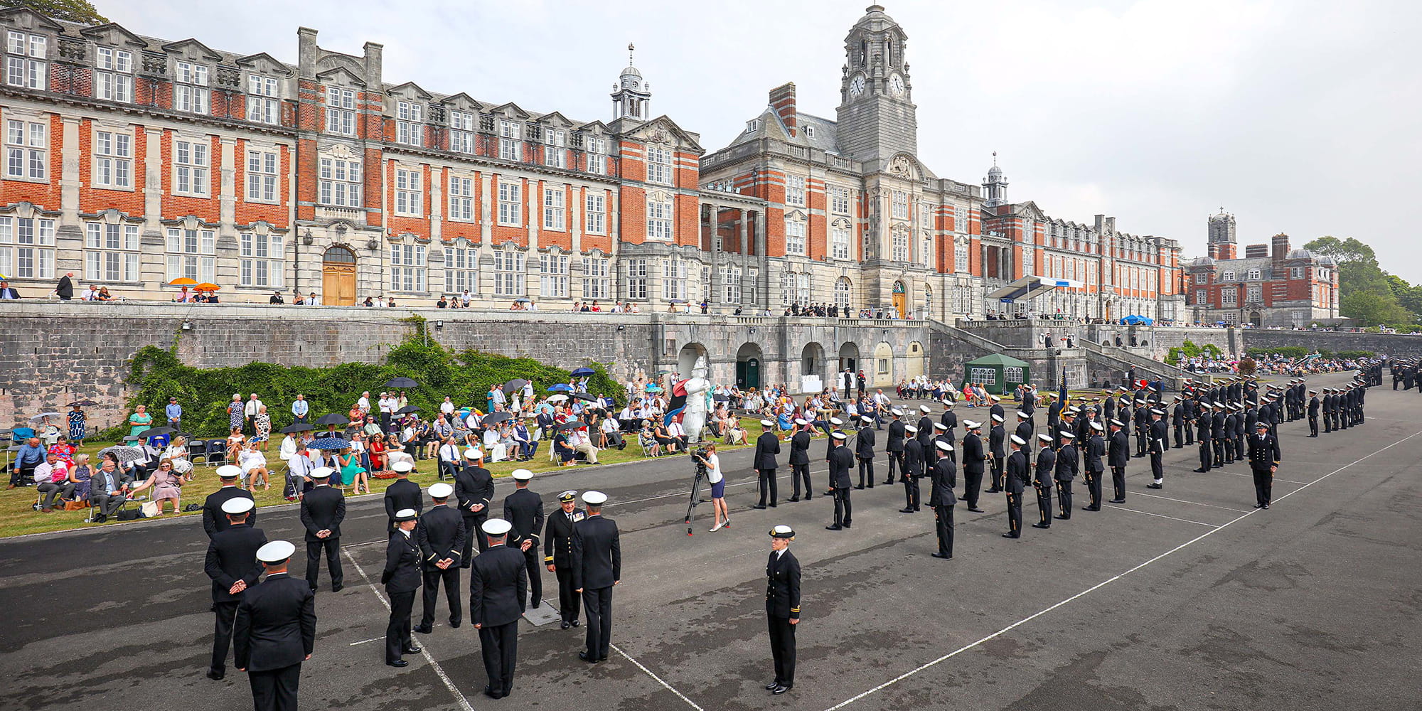 The parade ground of Britannia Royal Naval College in Dartmouth
