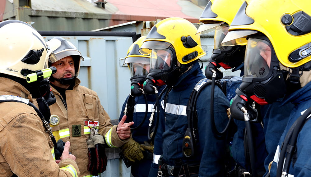 Students undergo fire rescue training at RNAS Yeovilton Hot House