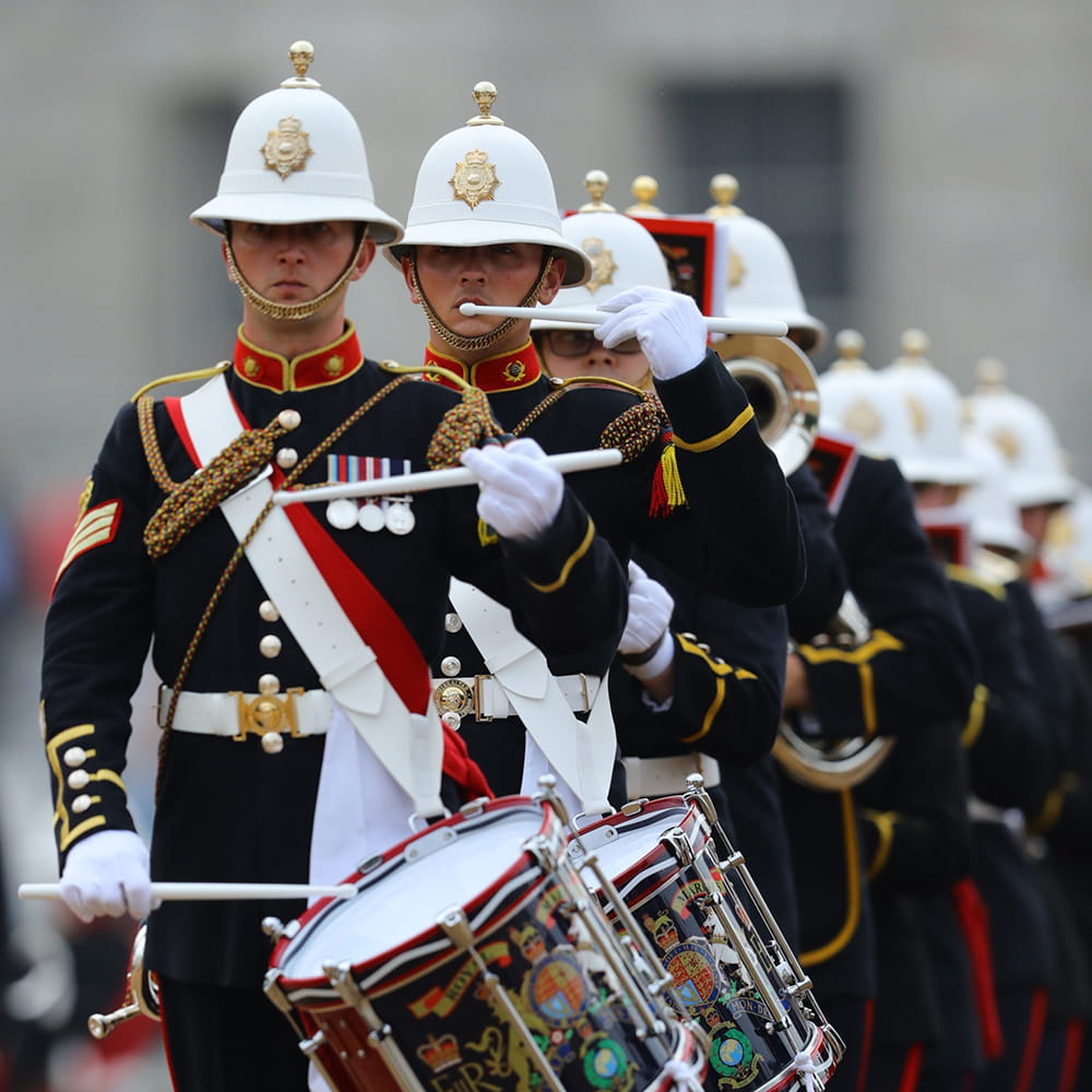 Musicians from the Massed Bands